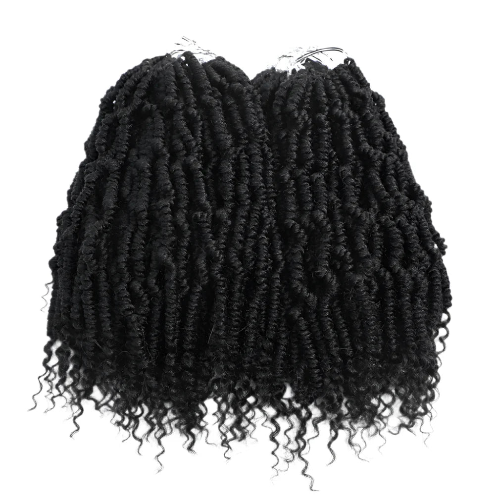 Mirra's Mirror Bomb Twist Crochet Hair - Pre-Looped Passion Twist Braids - 14" Ombre Spring Twist Hair Extensions