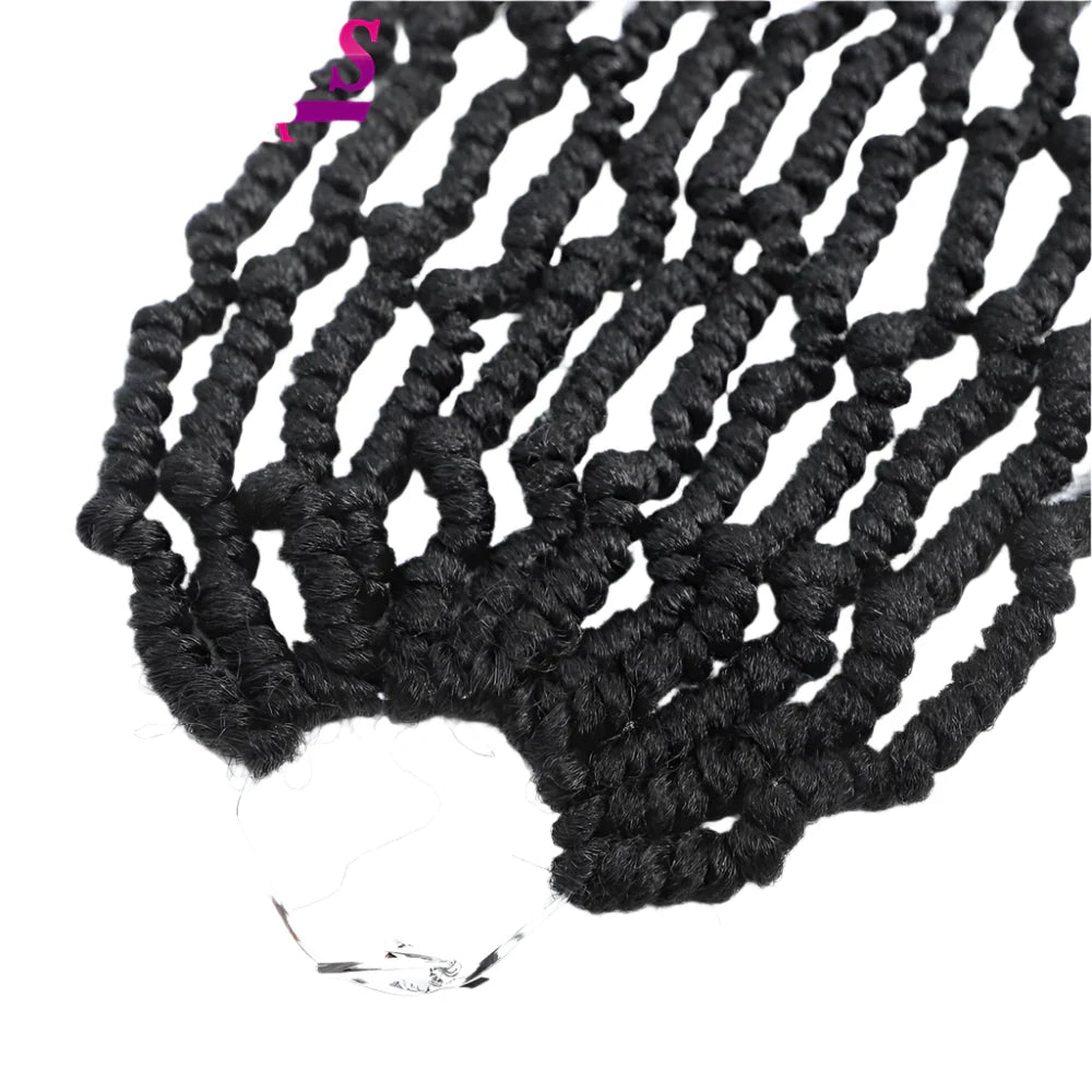 Mirra's Mirror Bomb Twist Crochet Hair - Pre-Looped Passion Twist Braids - 14" Ombre Spring Twist Hair Extensions