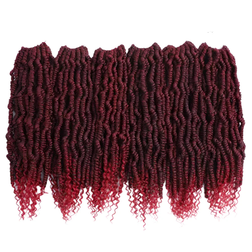 Mirra's Mirror Bomb Twist Crochet Hair - Pre-Looped Passion Twist Braids - 14" Ombre Spring Twist Hair Extensions