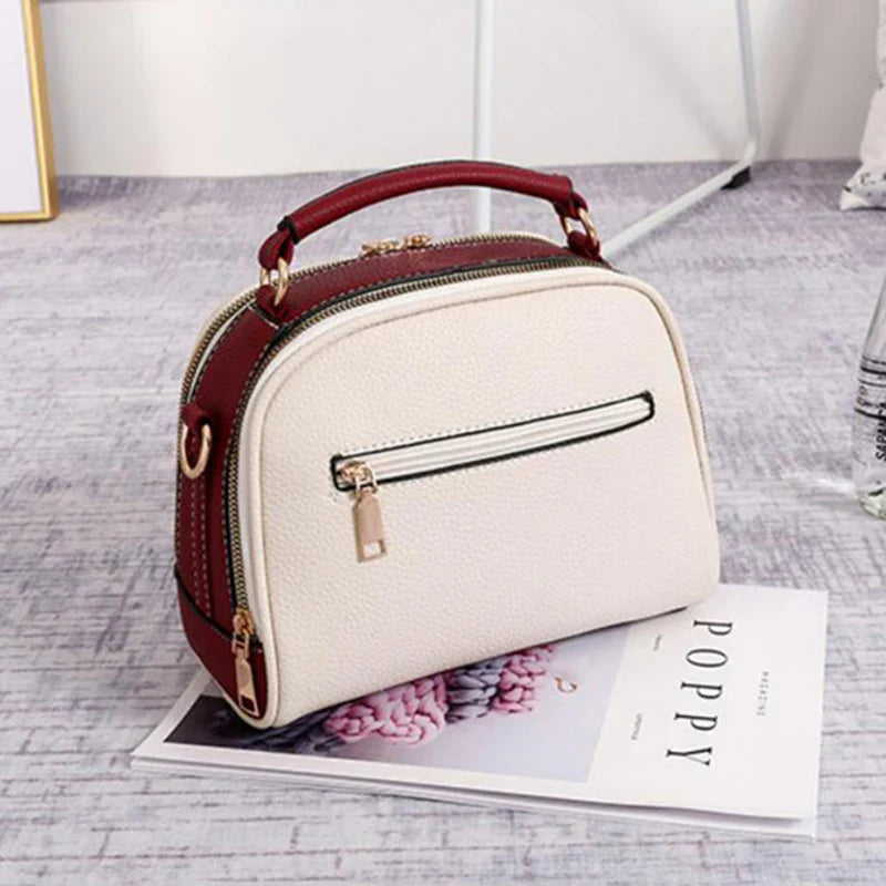 Fashion Stitching Shoulder Bag for Women | PU Leather Luxury Crossbody Bag with New Chains (Square Bag, Lady Purse)