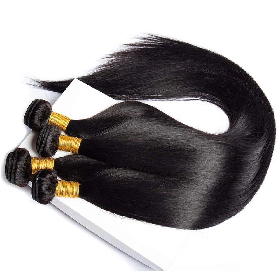 Brazilian Bone Straight Human Hair Bundles | Remy Weave Extensions (1/3/4 Pcs)