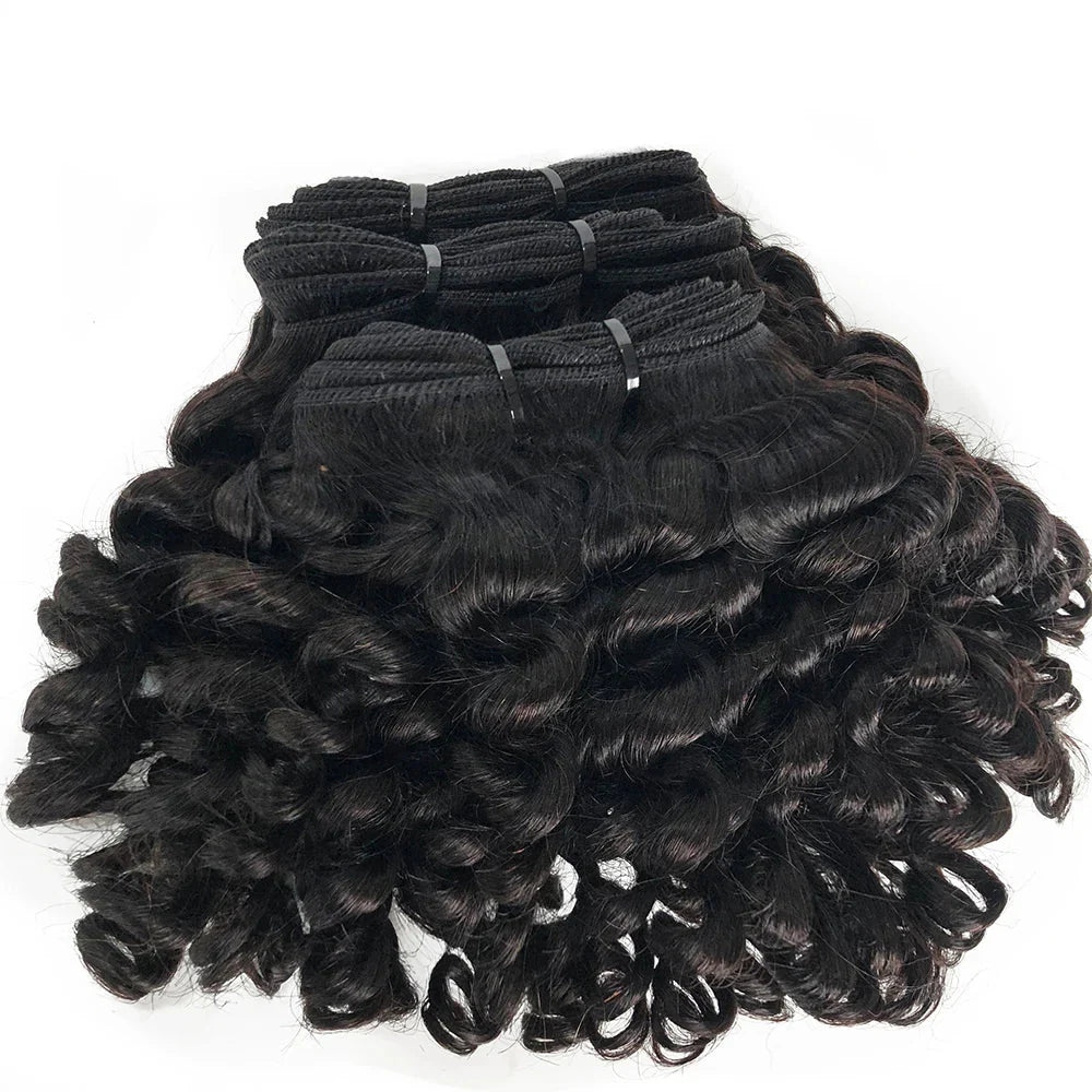 Bouncy Curly Brazilian Remy Hair Weave | 1/3/4 Bundles | Double Weft | Natural Hair Extensions