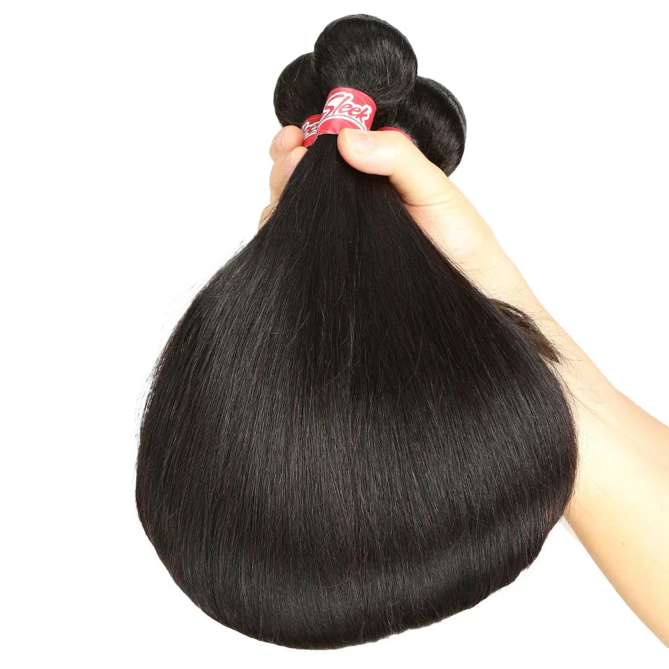 Brazilian Bone Straight Human Hair Bundles | Remy Weave Extensions (1/3/4 Pcs)