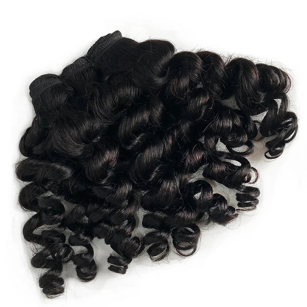 Bouncy Curly Brazilian Remy Hair Weave | 1/3/4 Bundles | Double Weft | Natural Hair Extensions