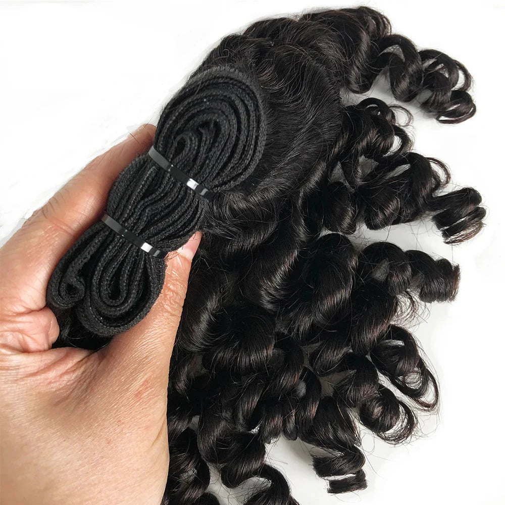 Bouncy Curly Brazilian Remy Hair Weave | 1/3/4 Bundles | Double Weft | Natural Hair Extensions