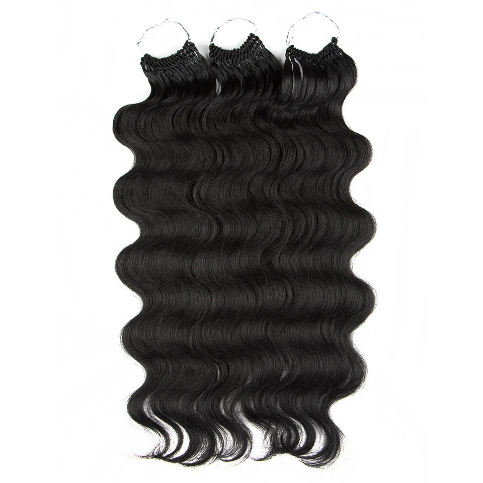 Fashion Idol Body Wave Crochet Hair - 22 Inch Soft Long Synthetic Goddess Braids - Natural Wavy Ombre 613 Blonde Hair Extensions