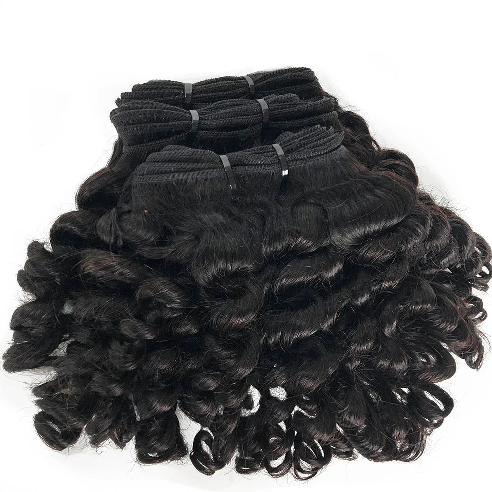 Bouncy Curly Brazilian Remy Hair Weave | 1/3/4 Bundles | Double Weft | Natural Hair Extensions