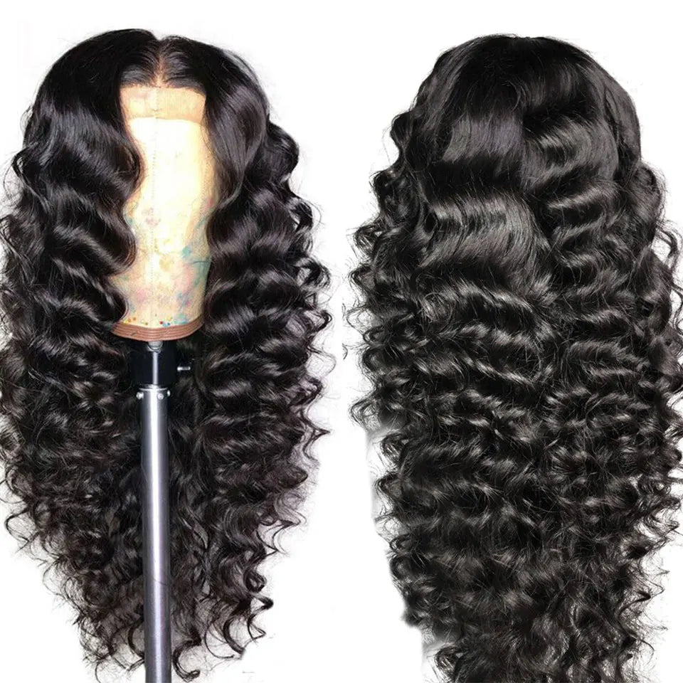 Loose Deep Wave HD Lace Frontal Wig | Pre-Plucked Brazilian Virgin Hair