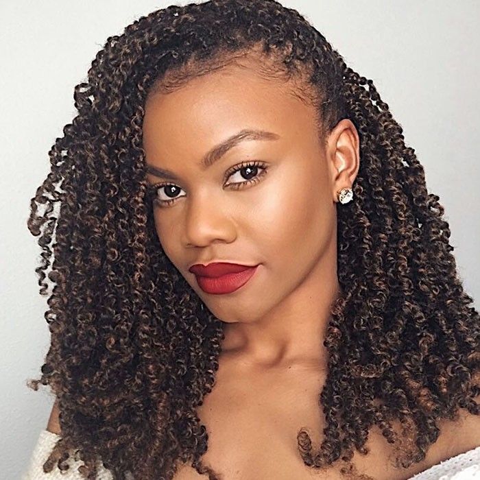 Mirra's Mirror Bomb Twist Crochet Hair - Pre-Looped Passion Twist Braids - 14" Ombre Spring Twist Hair Extensions