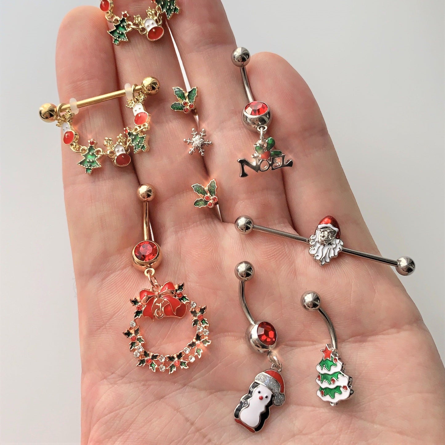 16G 1/4 Clear Gem Winter Snowflake Cartilage Tragus