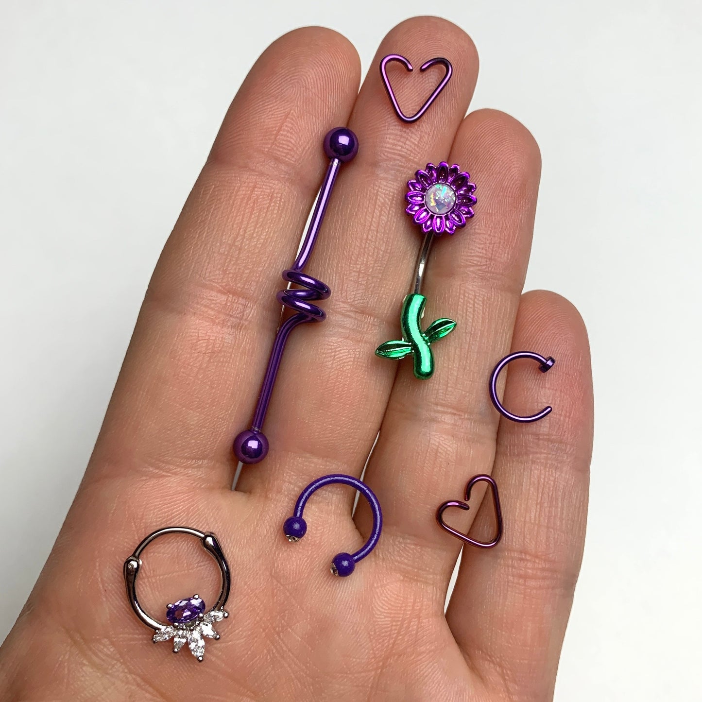 18G 3/8 Purple Anodized Titanium Nose Hoop