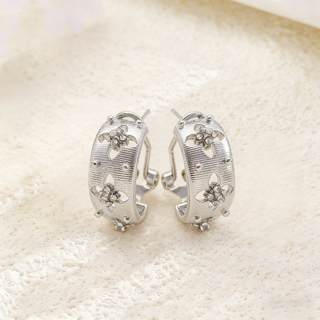 Vintage Enamel Flower Petal Ear Cuffs