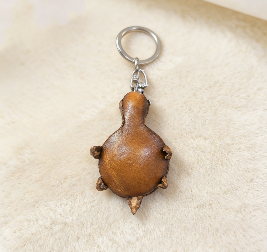 Handmade Turtle Leather Keychain