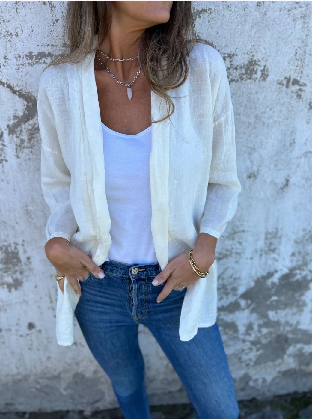 Autumn Winter Cardigan Solid Color Casual Loose Pockets Top Women