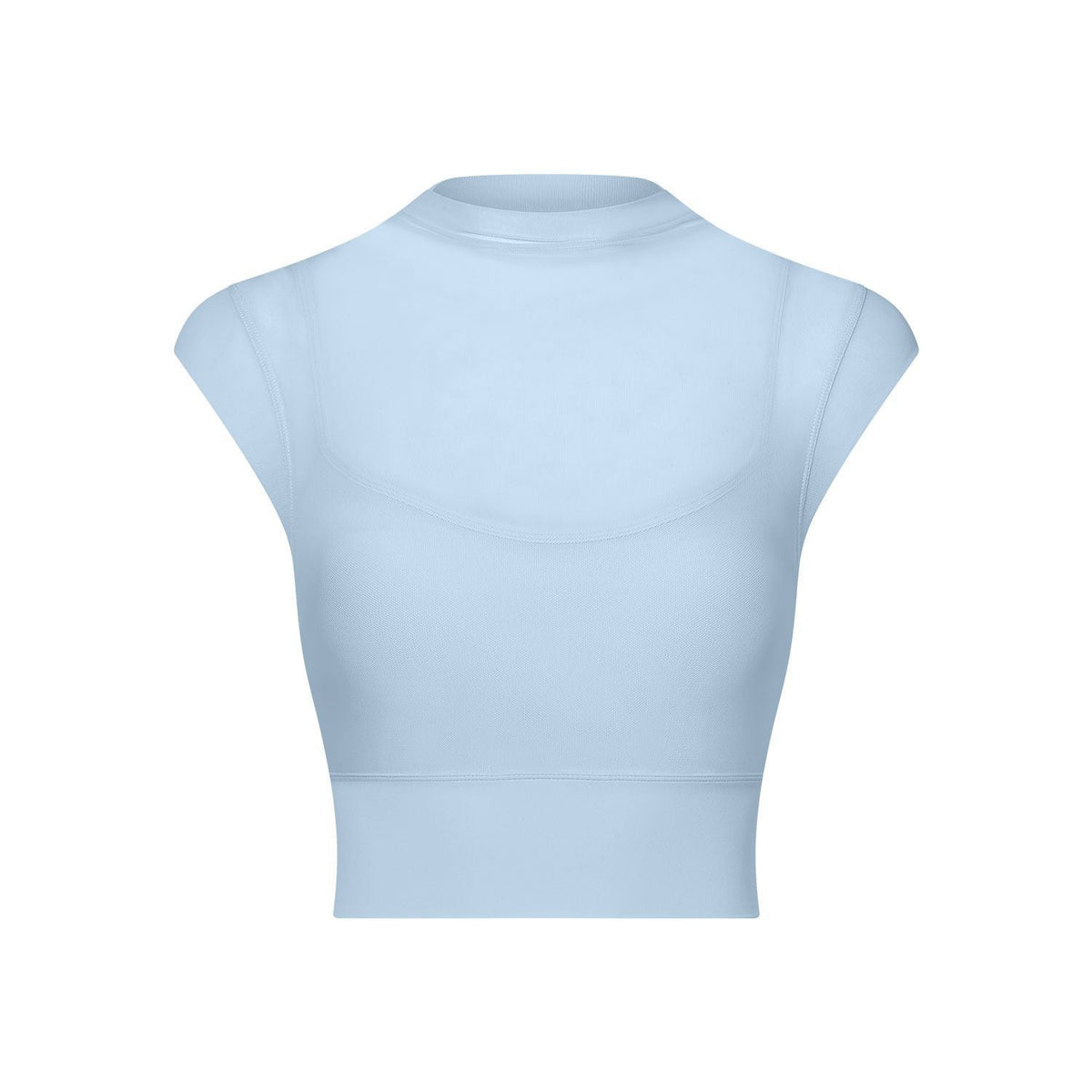 Sexy Mesh Yoga Clothes Flounced Sleeve Running Quick Drying Sports Bra with Chest Pad One Piece Cup Workout Clothes Top