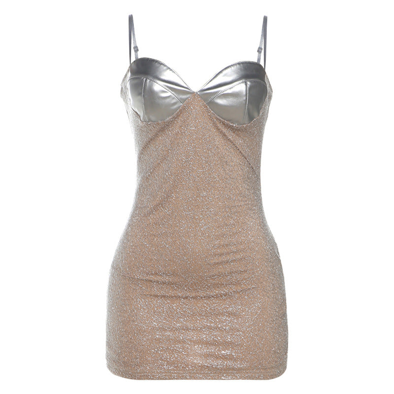 Spring Summer Women Sexy Slip Dress High Waist Figure Flattering Sheath Dress