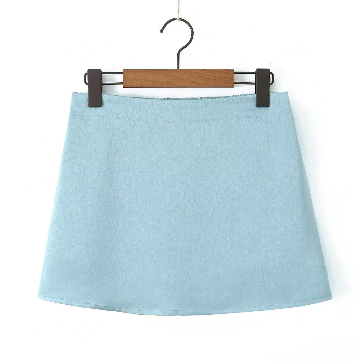 Spring Summer Women Semi Elastic Waist Classic Vacation Slimming Anti-Emptied Skirt