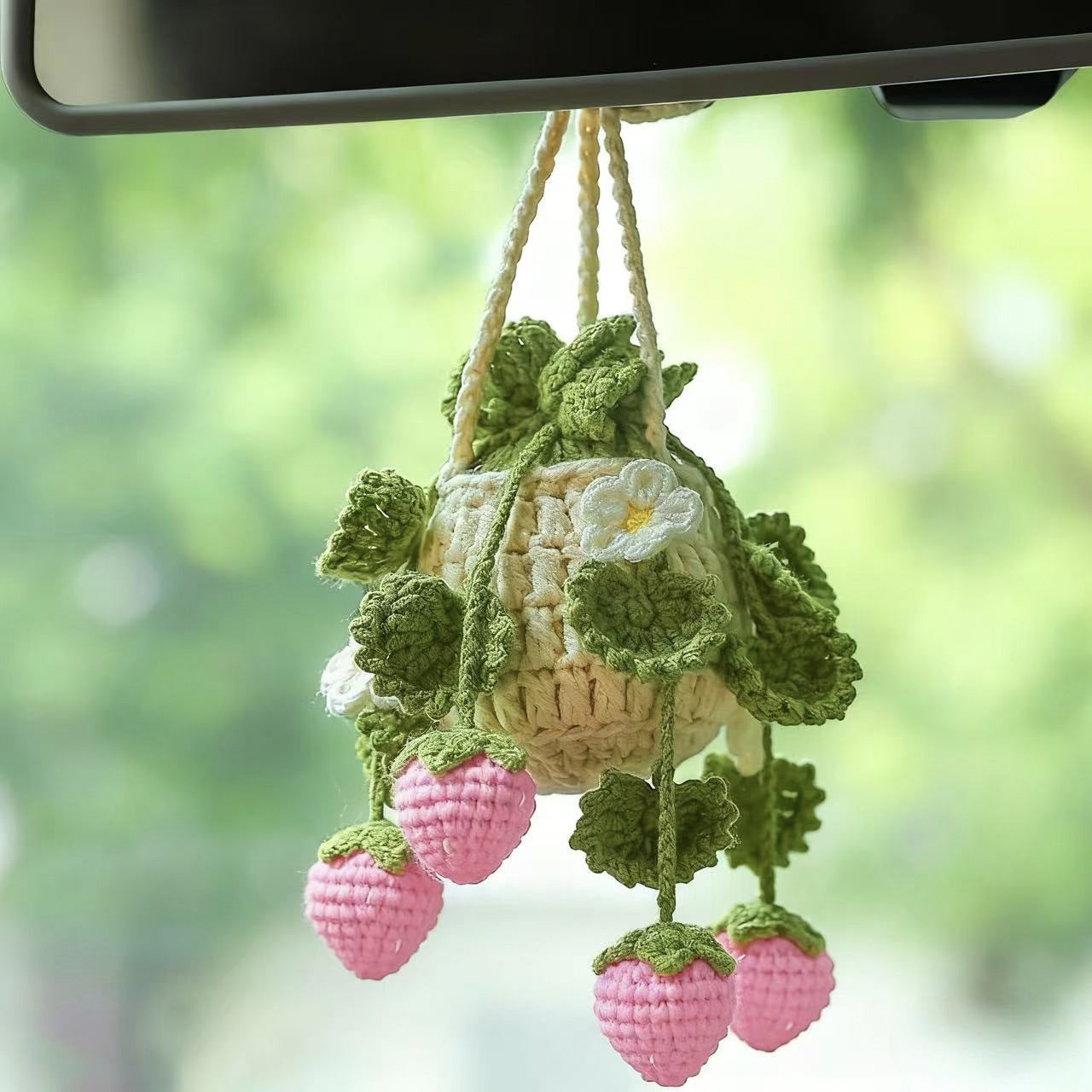 Car plant pendant Car decoration Rearview mirror pendant Creative wool in the car