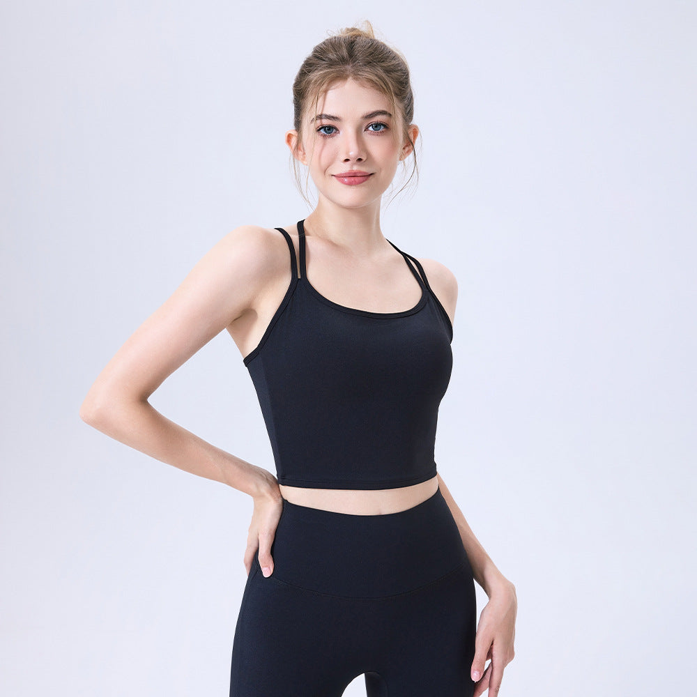 Nude Feel Water Drop Beauty Back Quick Drying Sports Underwear Women Shockproof Outer Wear Running Bra Fitness Yoga Wear Vest