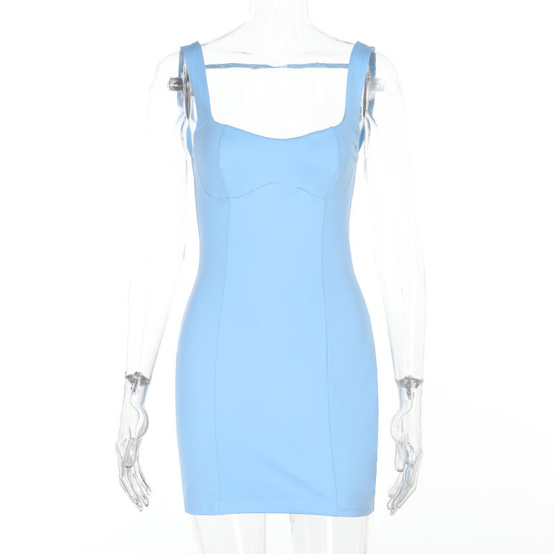 Niche Chest Vest Dress Summer Backless Waist Trimming Slip Dress
