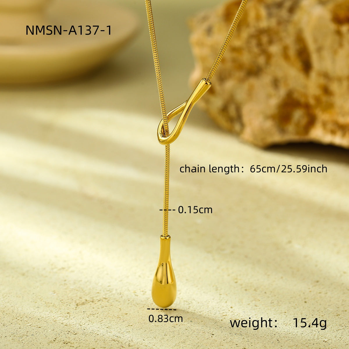 Niche Design Long Twin Titanium Steel Necklace 18K Gold Light Luxury All Match Embellished for Women