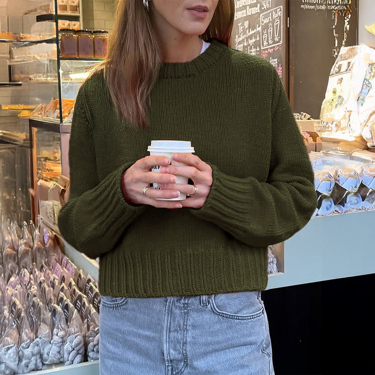 Casual Long Sleeves Woolen T shirt Sweater Women Clothing Autumn Winter