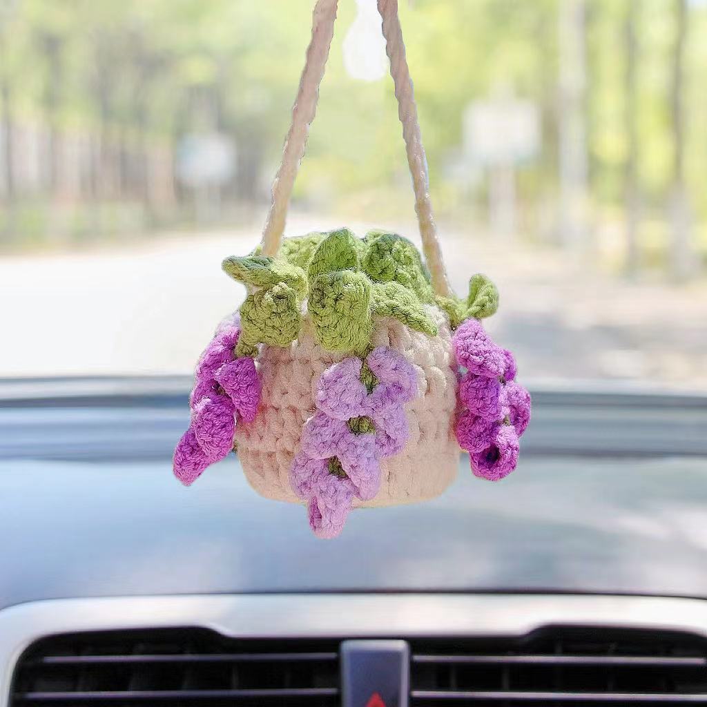 Car plant pendant Car decoration Rearview mirror pendant Creative wool in the car
