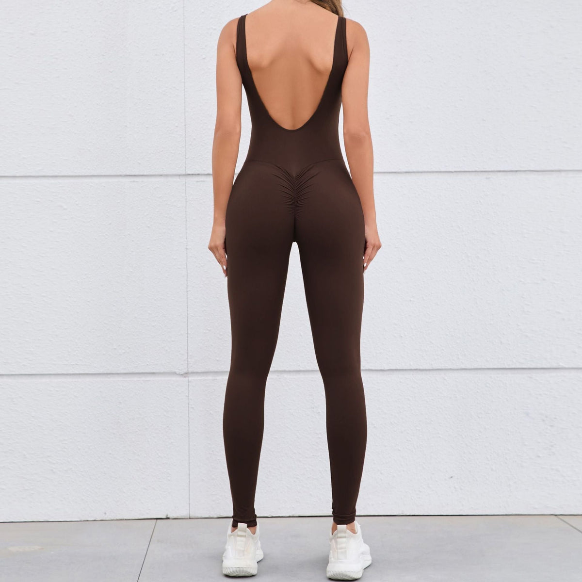 Hollow Out Cutout Beauty Back Peach Hip Tight Yoga Jumpsuit Naked Women Sense Quick Drying Sports One Piece Workout Clothes