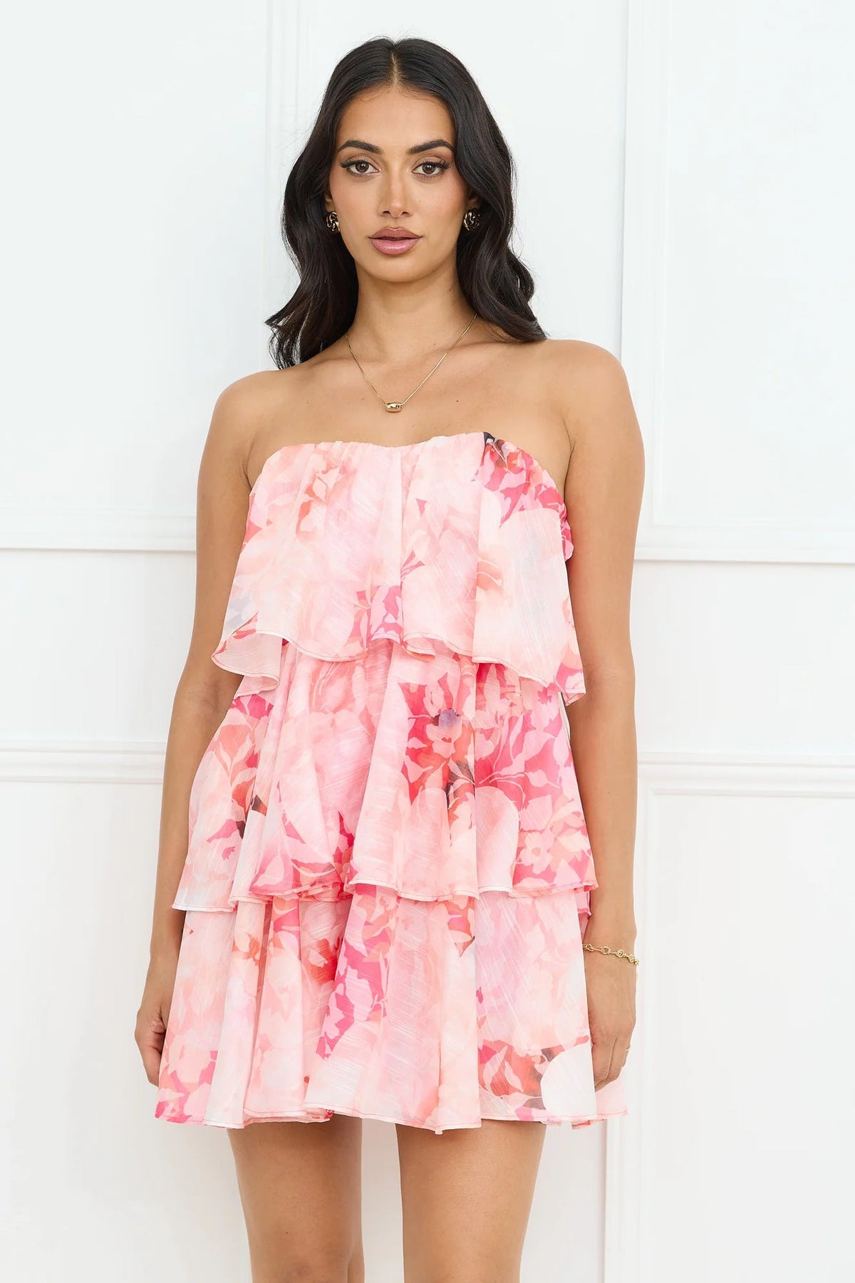 Summer Vacation Elegant Chiffon Layered Chest Wrapped Dress
