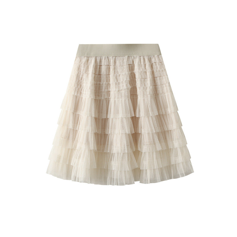 Mesh Skirt Women Summer Spring Autumn Clothing A line Tiered Dress Short Skirt