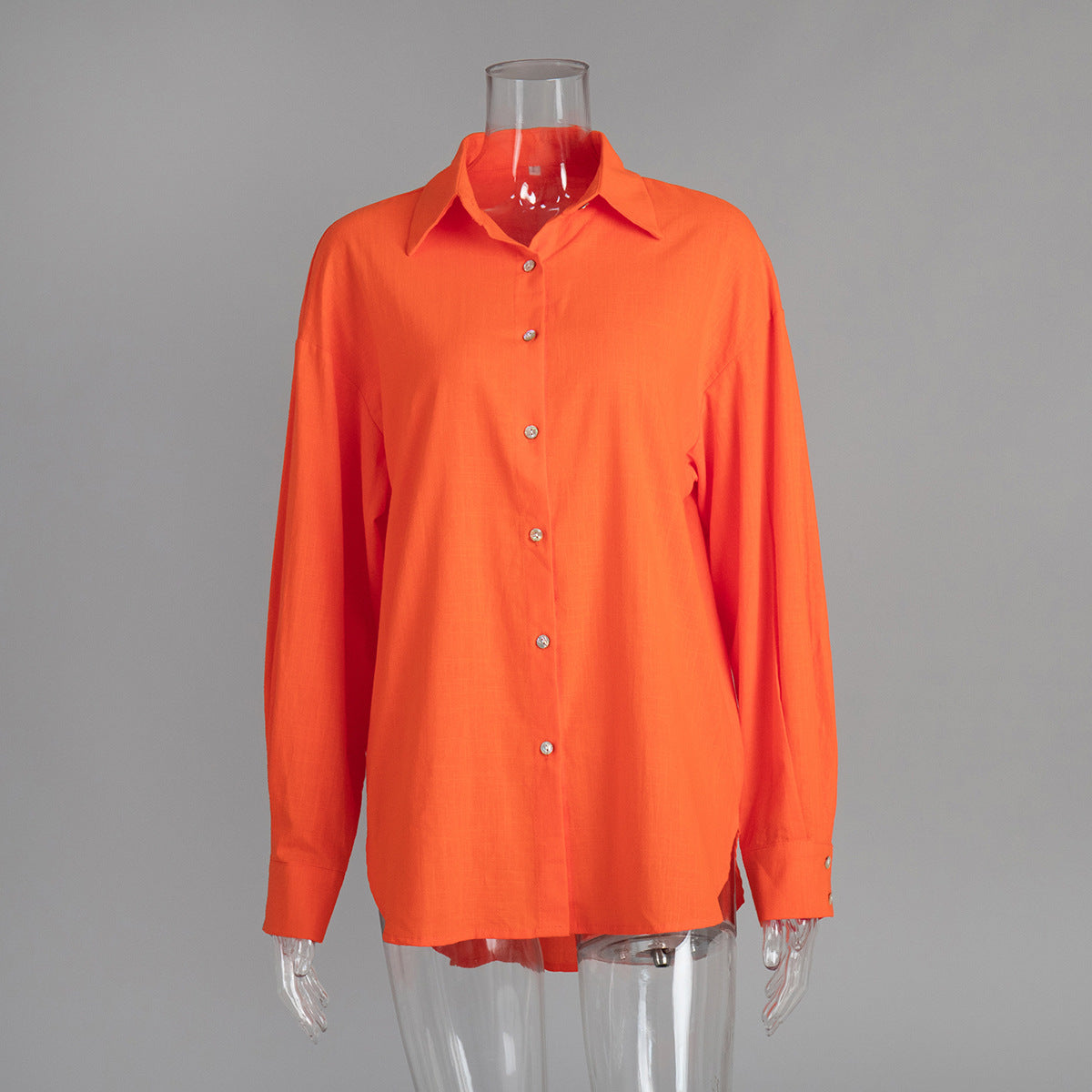 Casual Shirt Spring Summer All Matching Lazy Casual Solid Color Simple Loose Shirt