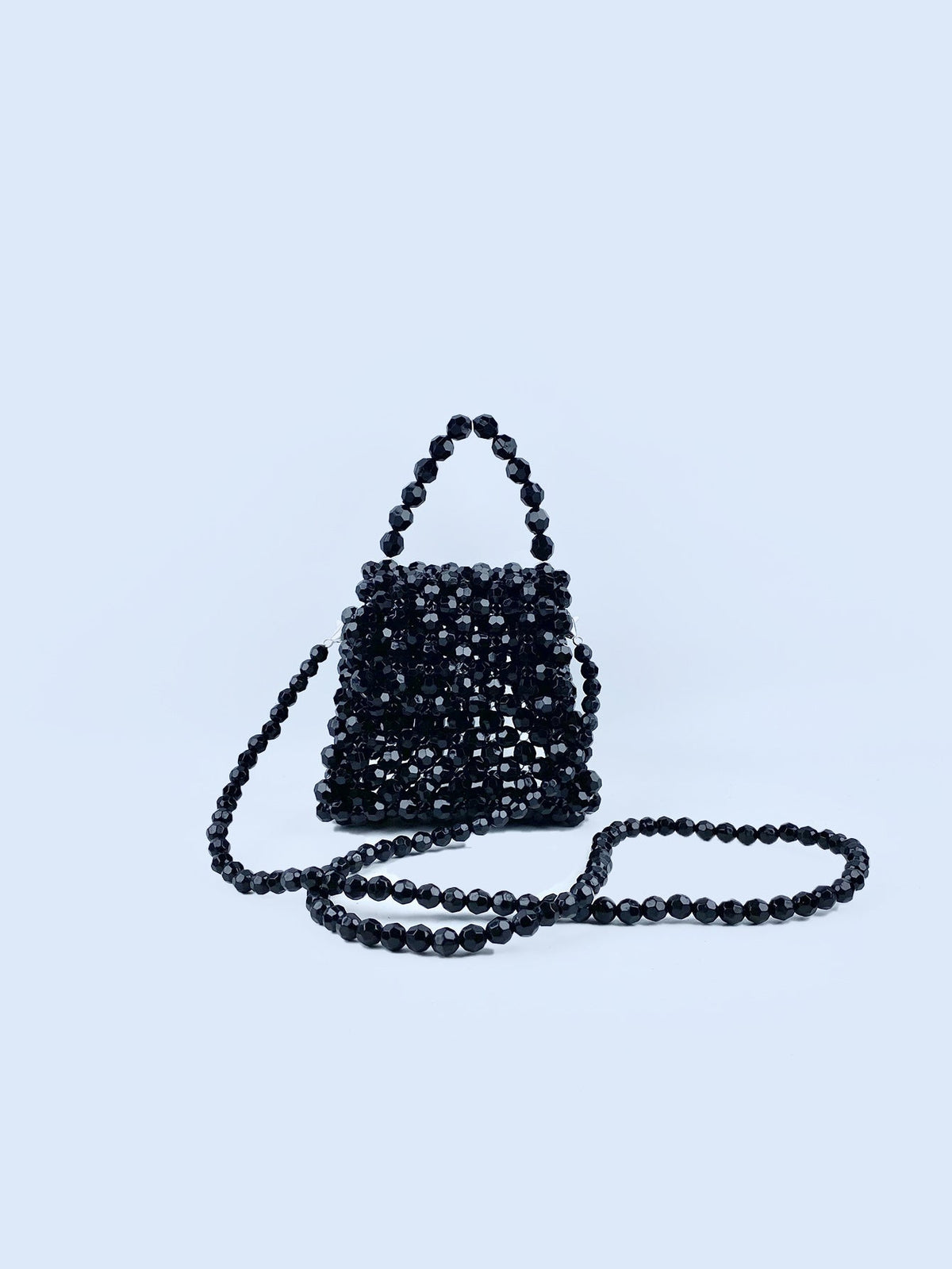 Black Pearl Bag Women Small Crossbody Woven Bag Handbag Internet Celebrity Retro Handmade Beaded Bag Women Bag