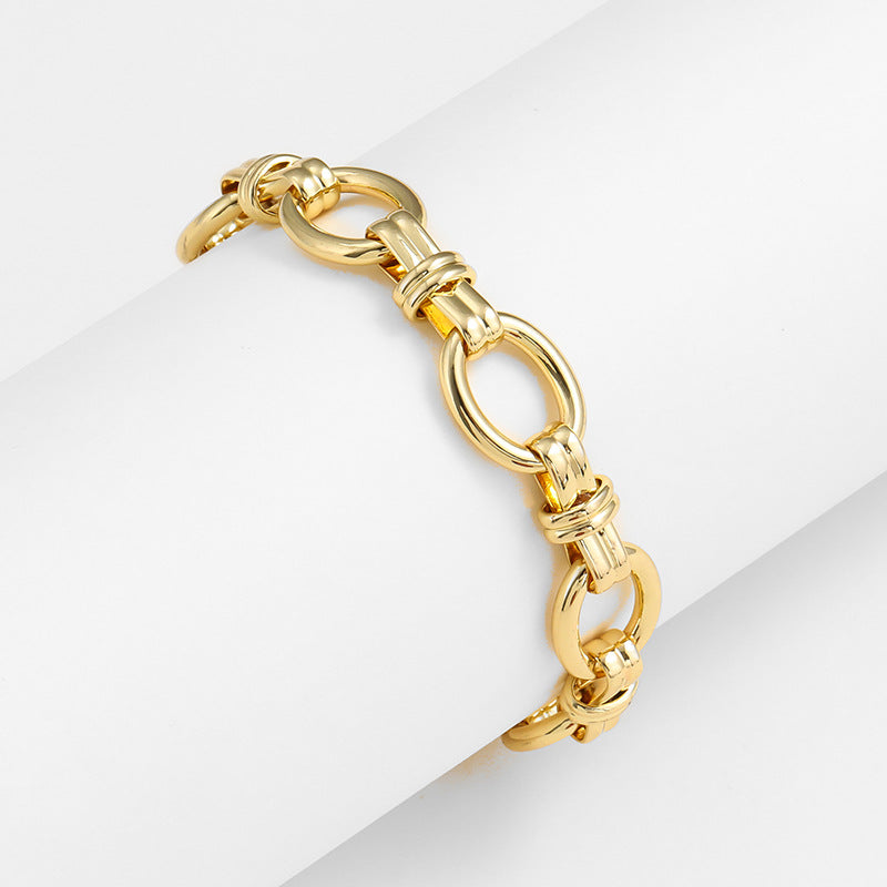 Natural Pearl Double Row Stacked Bracelet Simple Diamond Lock Set Bracelet