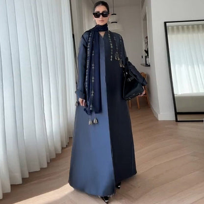 British Retro Motorcycle Embroidered Coat Mid Length Robe Trench Coat