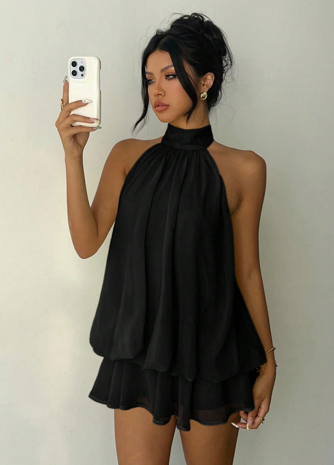 Elegant Slim Fit Sexy Backless Halter Waist Tight Jumpsuit Women