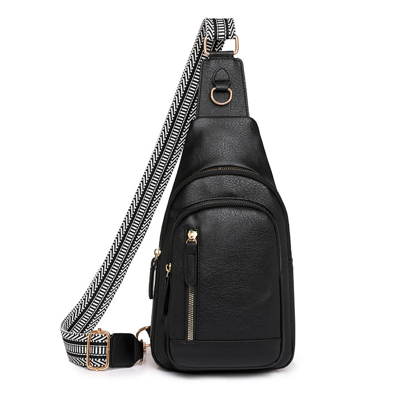 Trendy Retro Casual Chest Bag Women Trendy Office Soft Leather Cross Body Bag Exquisite Good looking Mom Bag