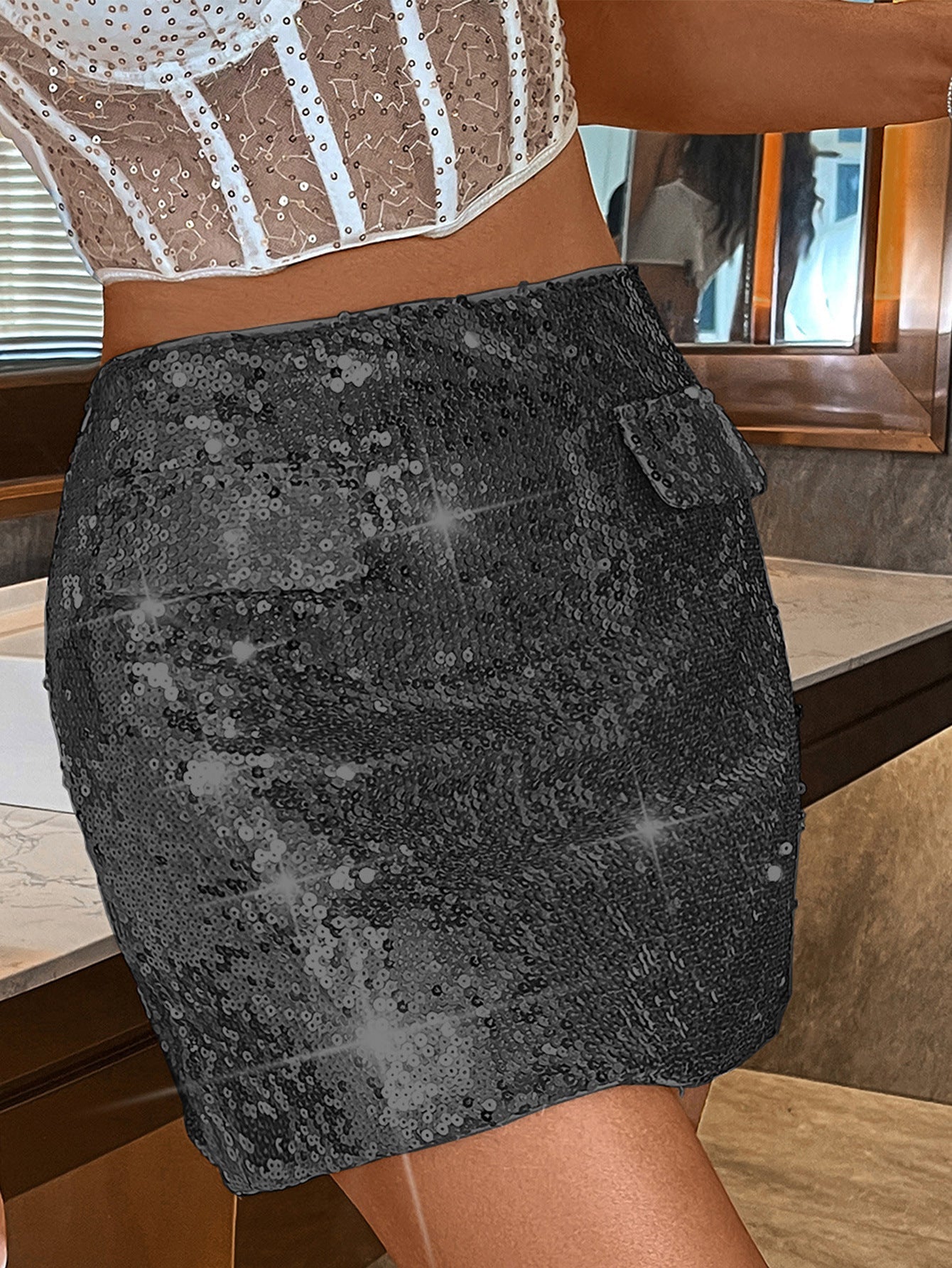 Sexy Sequined Skirt Nightclub Skirt Summer Women Clothing