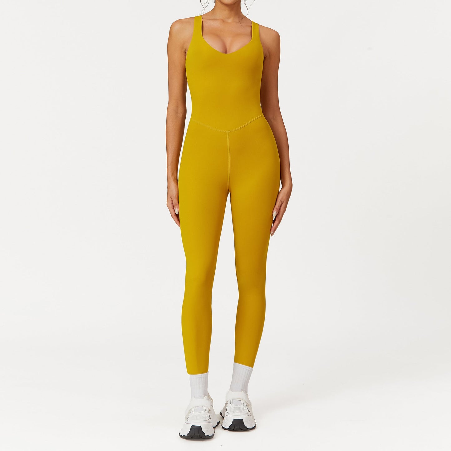 Nude Feel Beauty Back Yoga Jumpsuit Yoga Clothes One Piece Sports Fitness Tight Jumpsuit