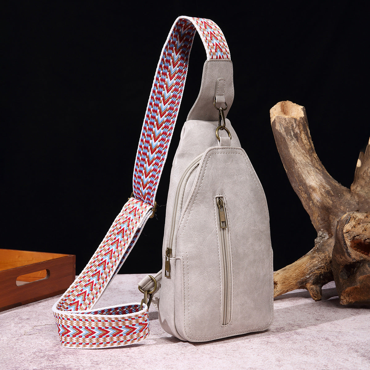 Retro Casual Chest Bag Solid Color Women Cross Body Bag Bohemian Waist Bag