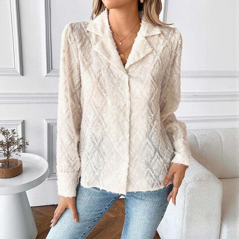 High Grade Long Sleeved Shirt Women Elegant Loose Autumn Cardigan Top