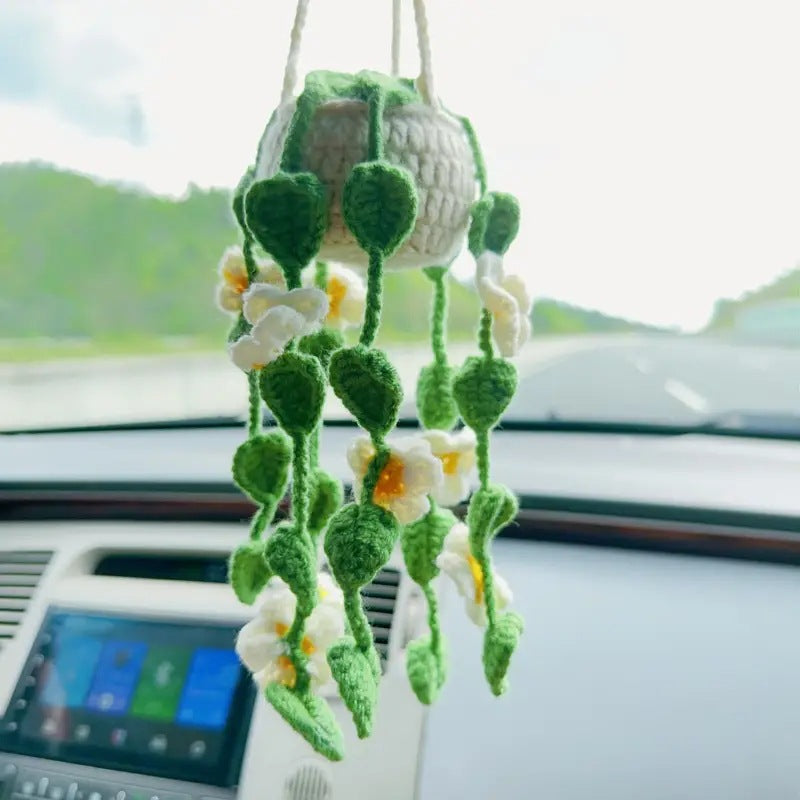 Car plant pendant Car decoration Rearview mirror pendant Creative wool in the car