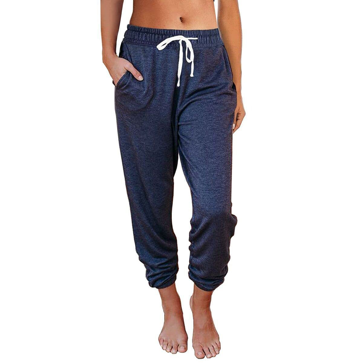 Spring Summer Women Women Clothing Casual Loose Pocket High Waist Ankle Length Jogger Pants Women