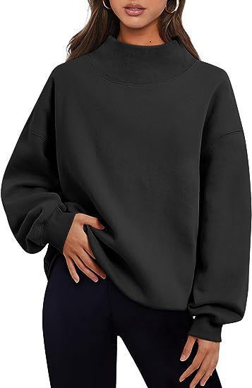 Women Autumn Winter Casual Fleece Shirt Women Thick Half Turtleneck Loose Sweatshirts