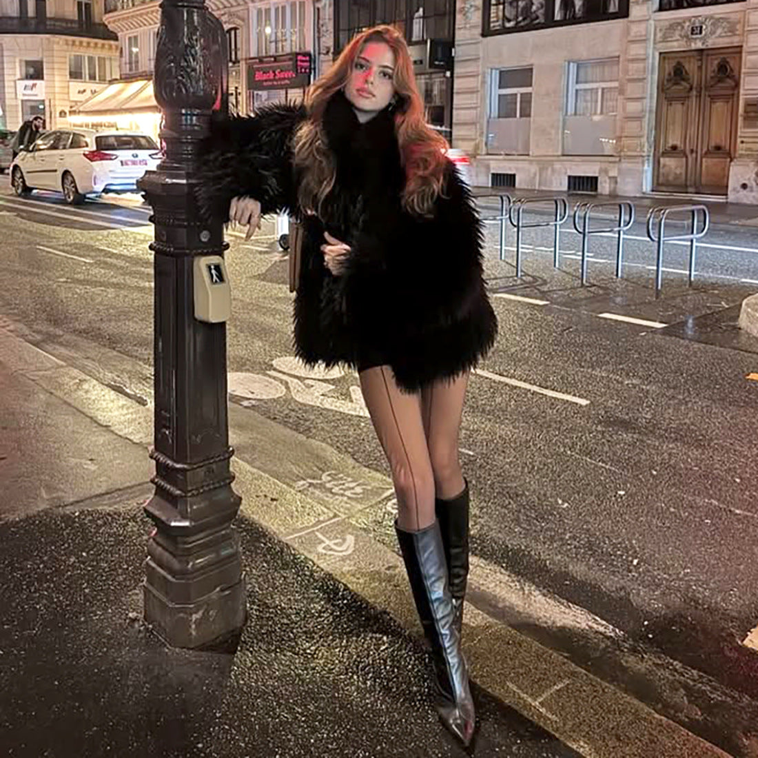 Autumn Winter Women Clothing High Collar Long Sleeve Comfortable Fluffy Plush Coat for Women