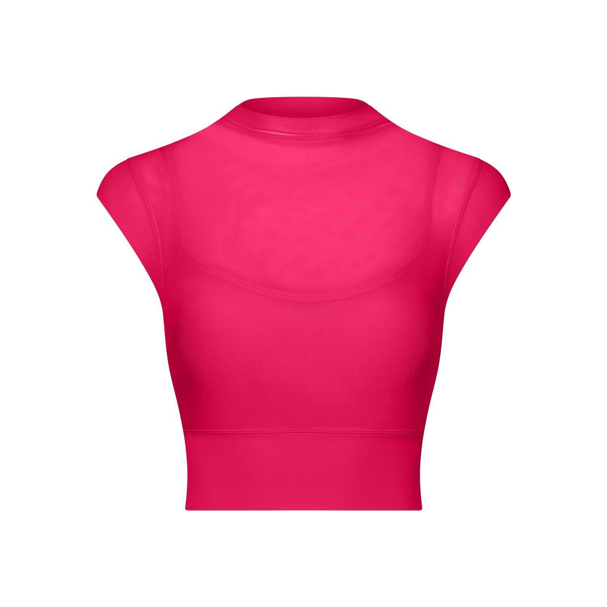 Sexy Mesh Yoga Clothes Flounced Sleeve Running Quick Drying Sports Bra with Chest Pad One Piece Cup Workout Clothes Top