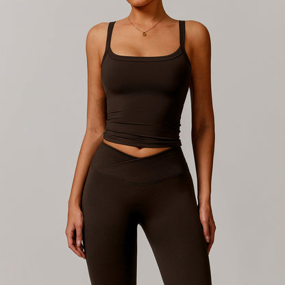 Brushed Vest Workout Clothes Bra High Strength Sports Underwear Sling Beauty Back Yoga Vest