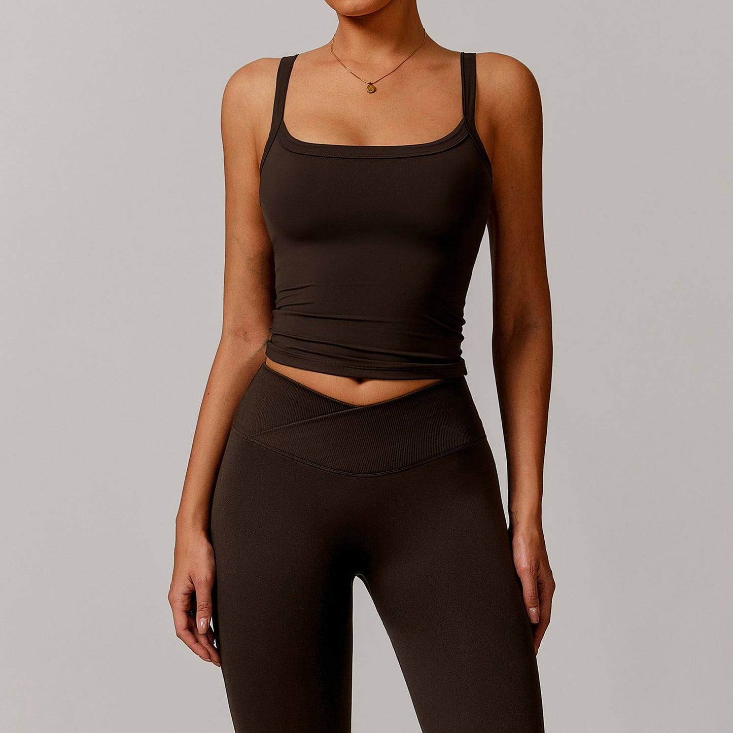 Sollinarry Brushed Vest Workout Clothes Bra High Strength Sports Underwear Sling Beauty Back Yoga Vest
