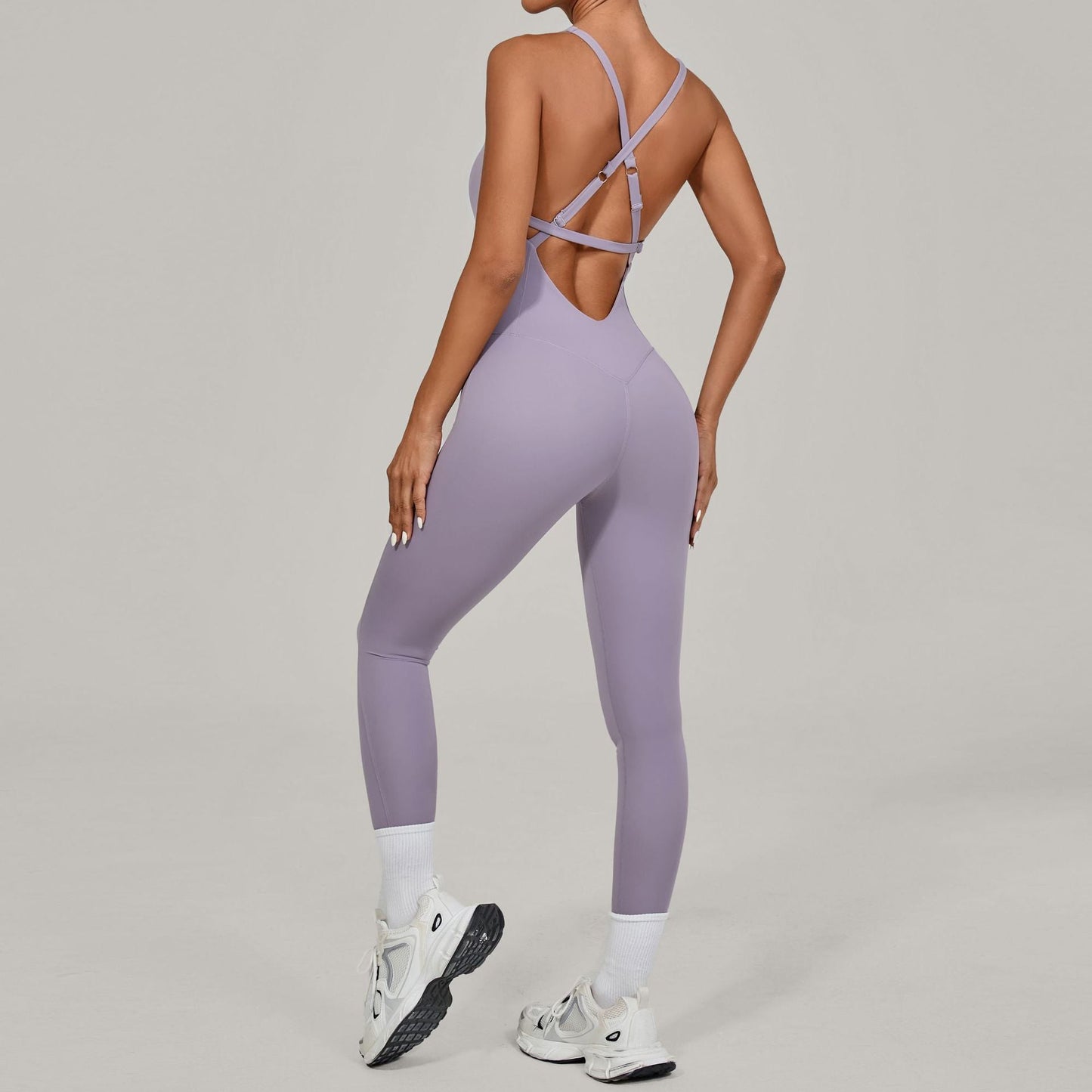 Adjustable Shoulder Strap Yoga Bodysuit Women Dance Beauty Back Tight Sports Fitness One Piece