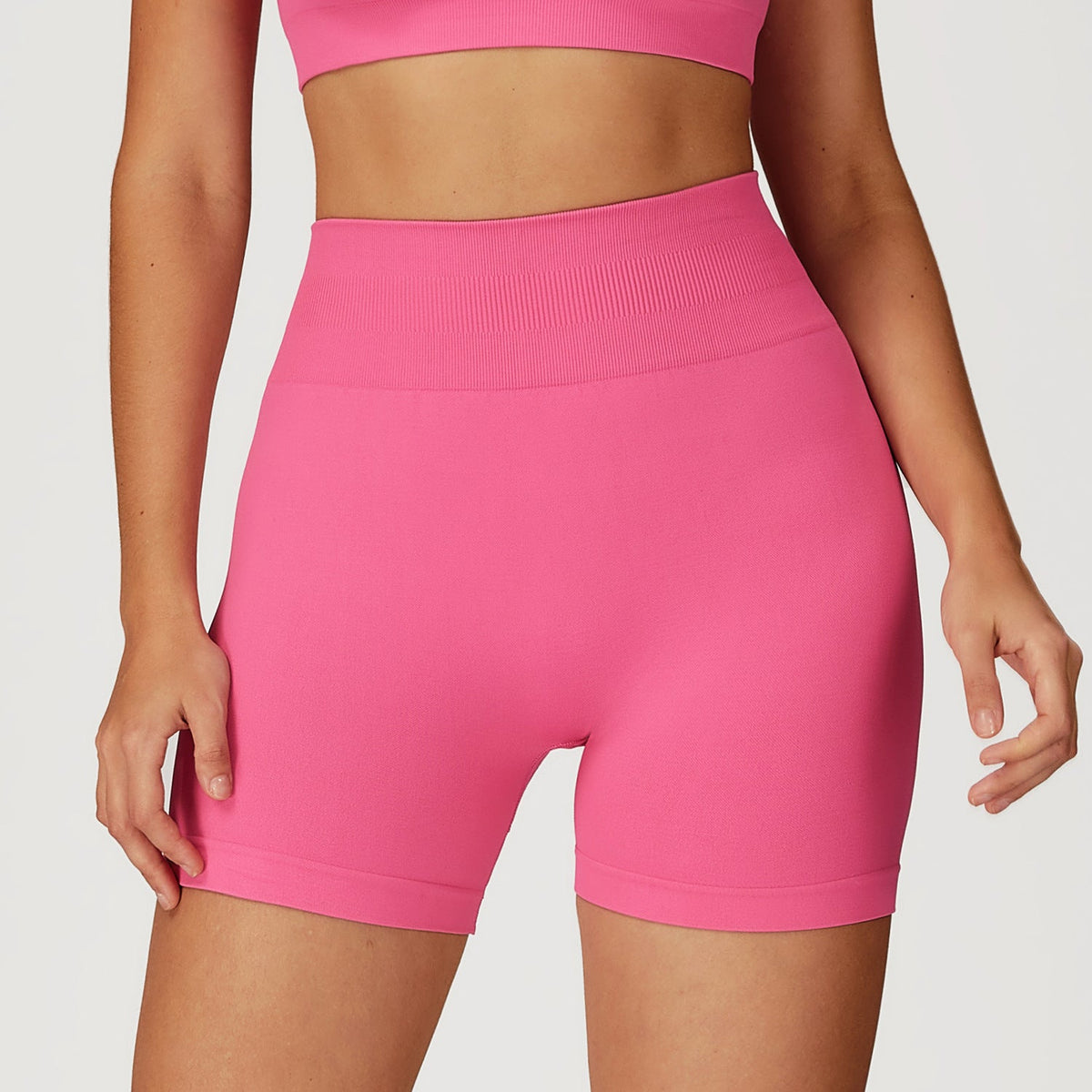 Seamless Yoga Shorts Women Summer High Waist Skinny Hip Raise Outdoor Sports Running Fitness