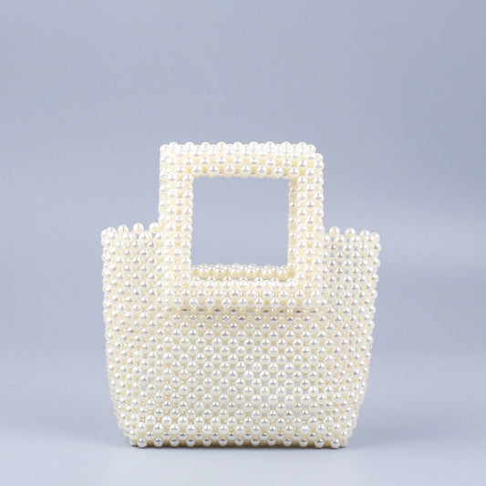 Popular Acrylic Hand Woven Color Square Clutch High Quality Lightweight Ladies Bag